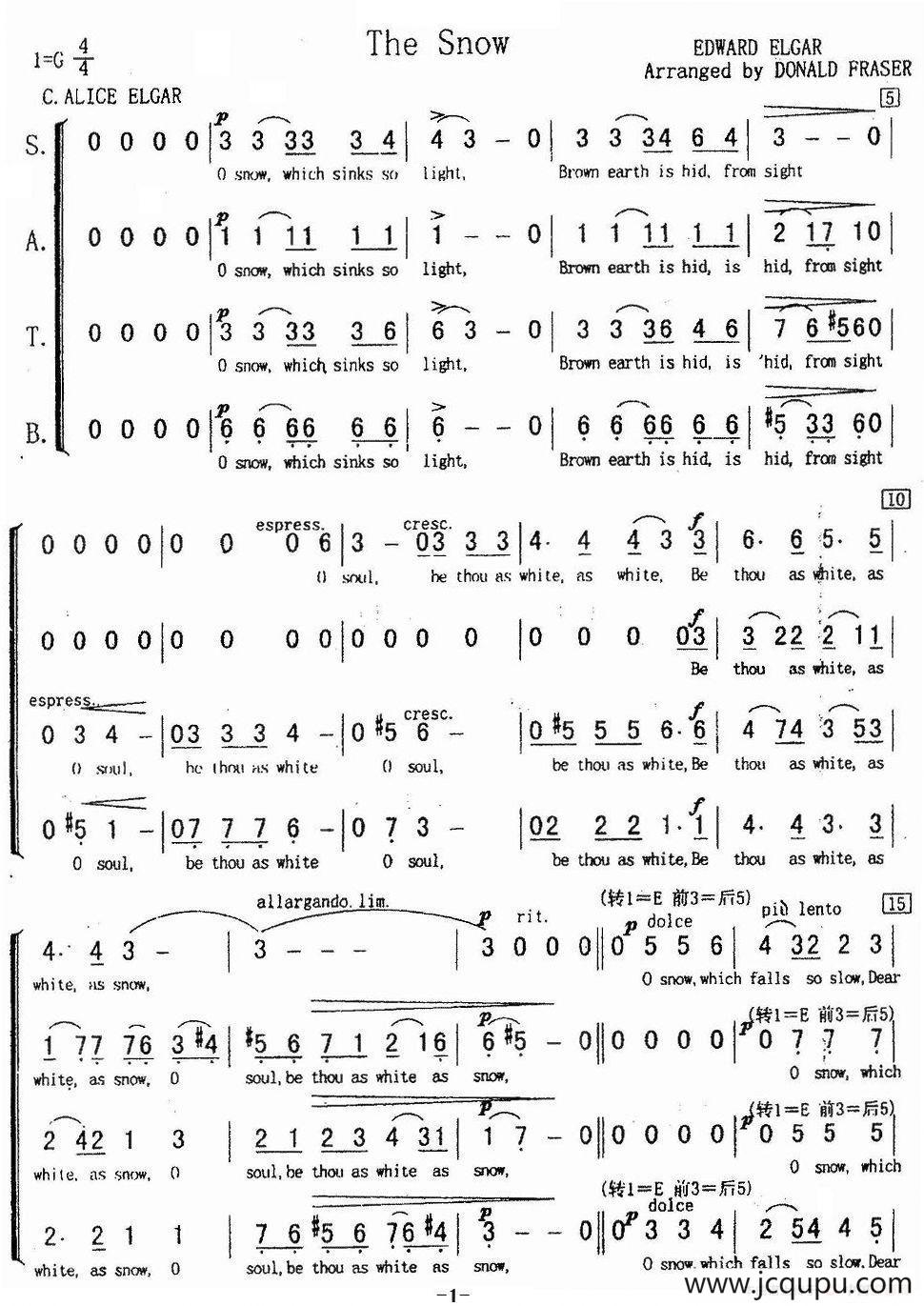 The Snow（雪花）简谱