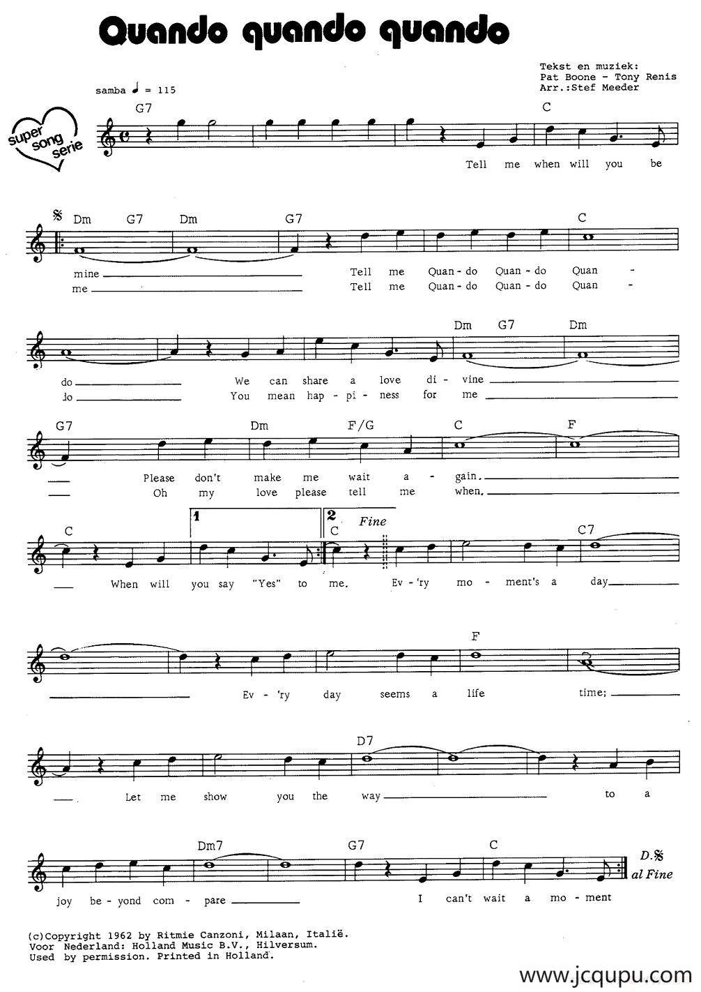 Quando Quando Quando简谱