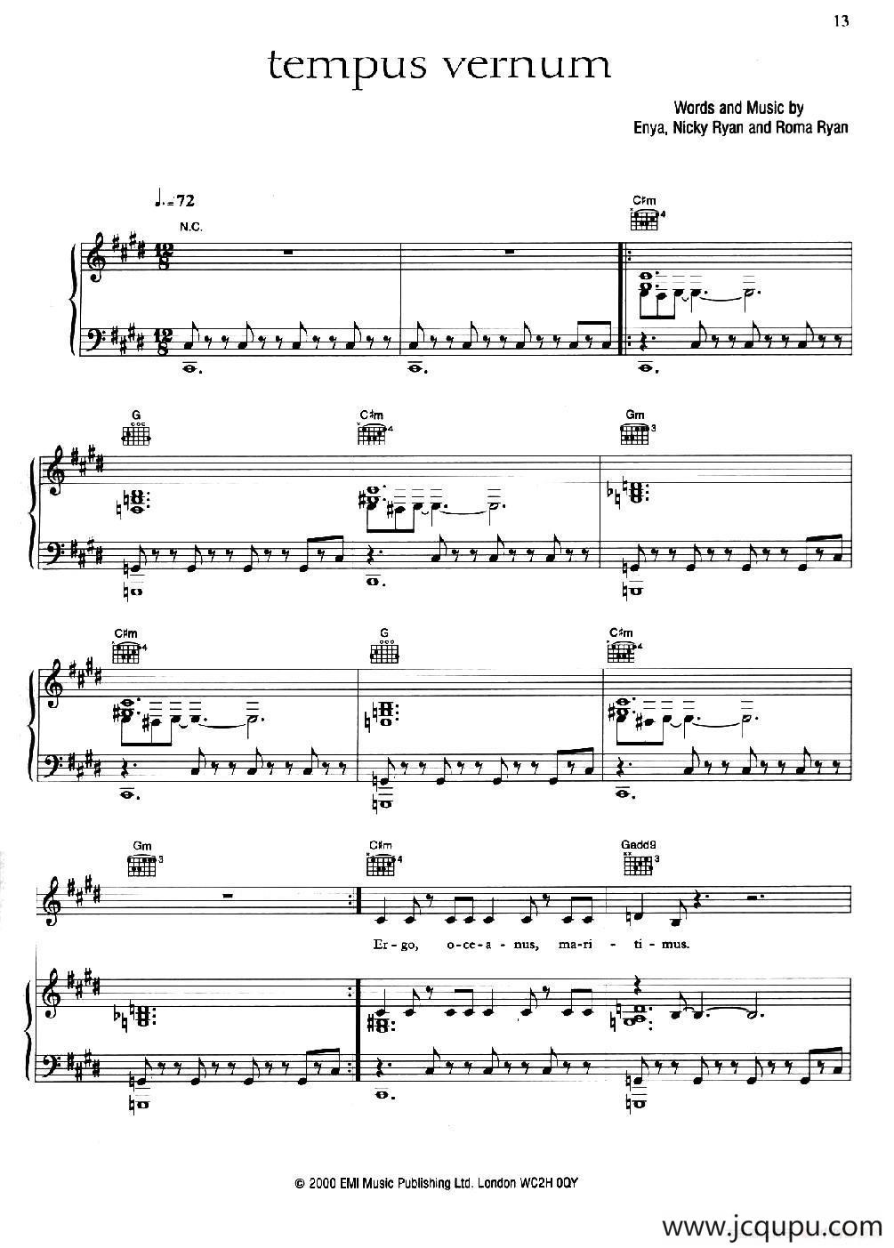 TEMPUS VERNUM （维也纳掠影）（正谱）简谱