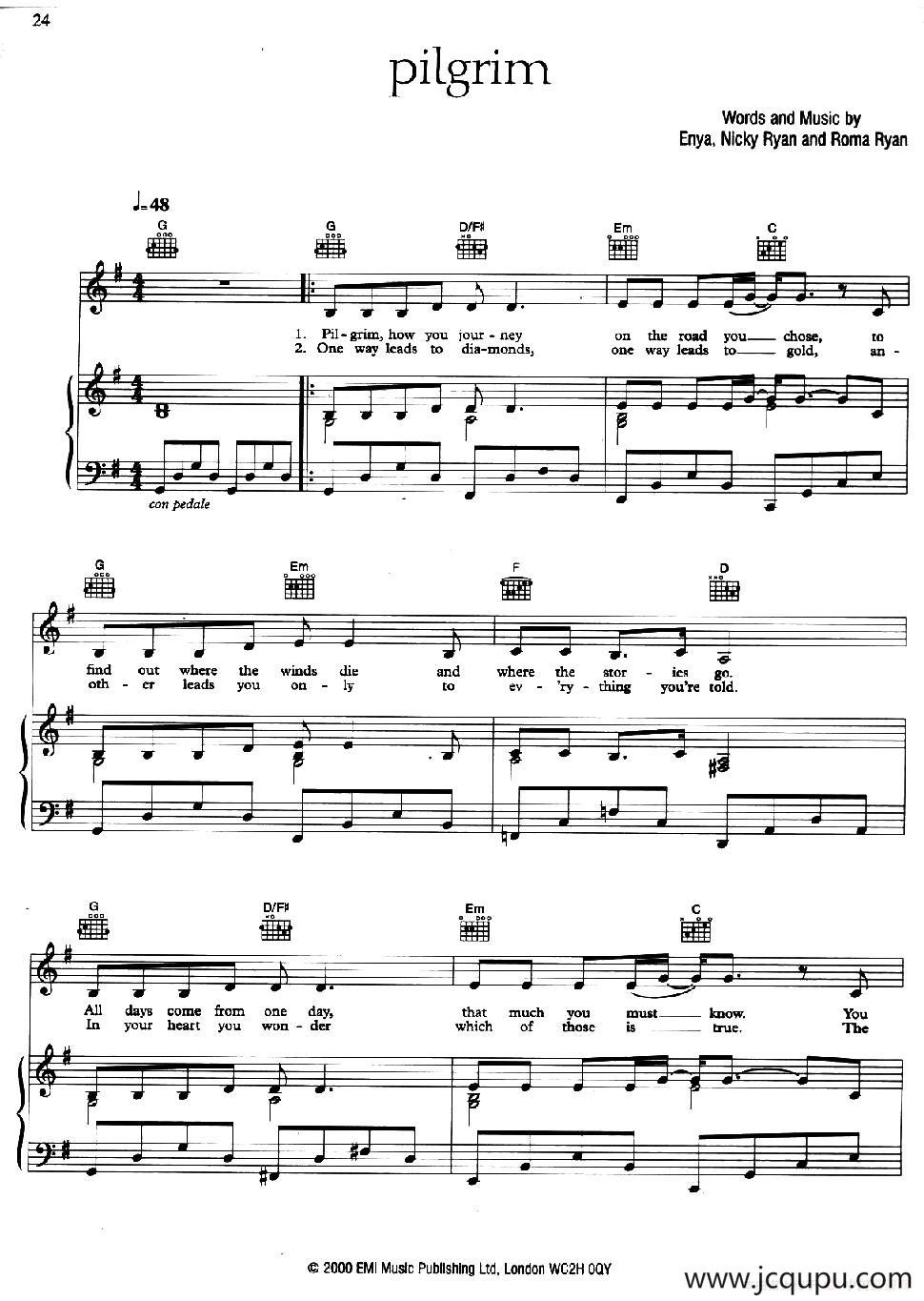 PILGIM （朝圣者）（正谱）简谱