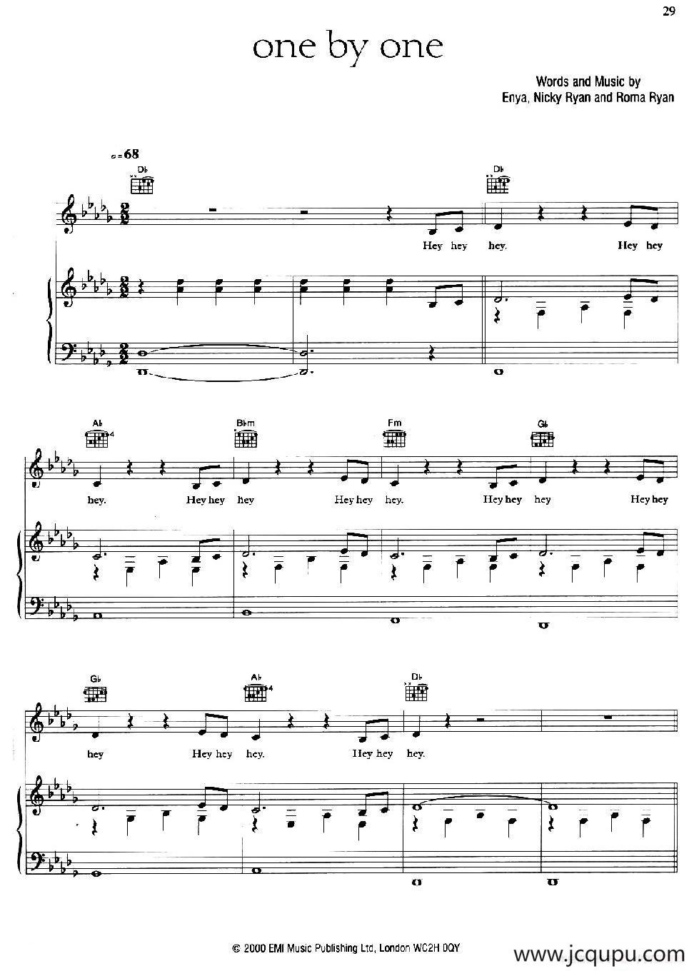 ONE BY ONE （一个又一个）（正谱）简谱