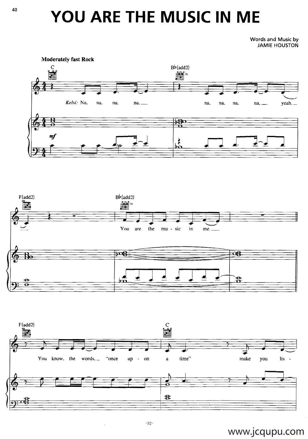 [美]You Are the Music in Me (Sharpay Version)（正谱）简谱