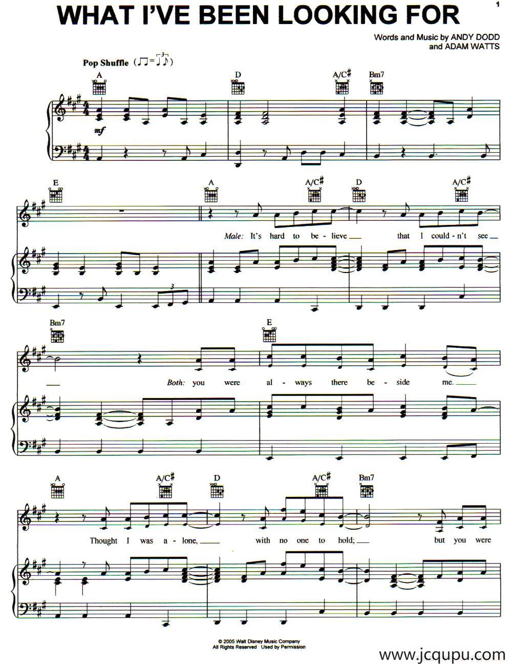 [美]What I've Been Looking For（我有多么寂寞）（正谱）简谱