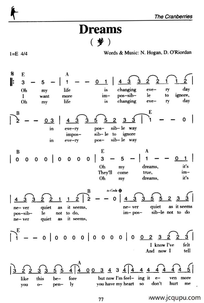 Dreams（梦）简谱