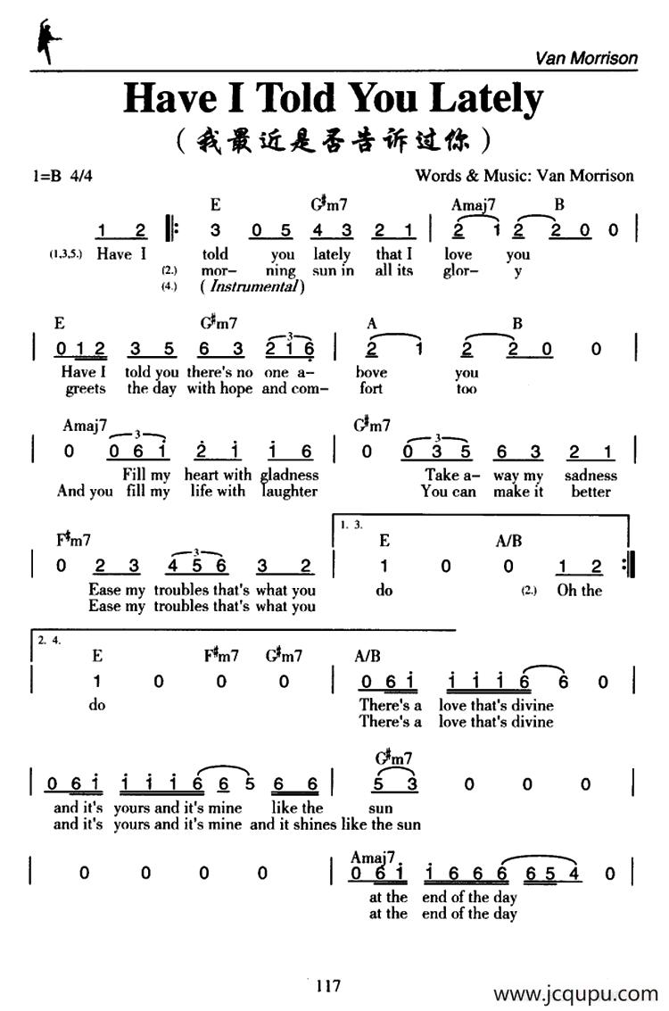 Have I Told You Lately（我最近是否告诉过你）简谱