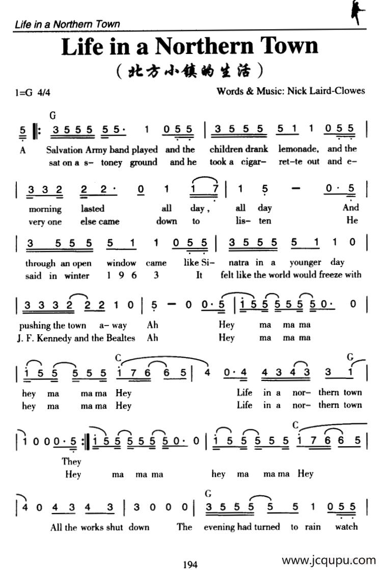 Life in a Northern Town（北方小镇的生活）简谱