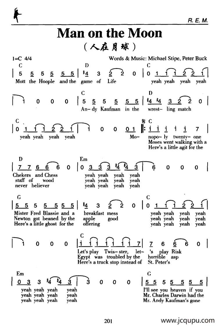 Man on the Moon（人在月球）简谱