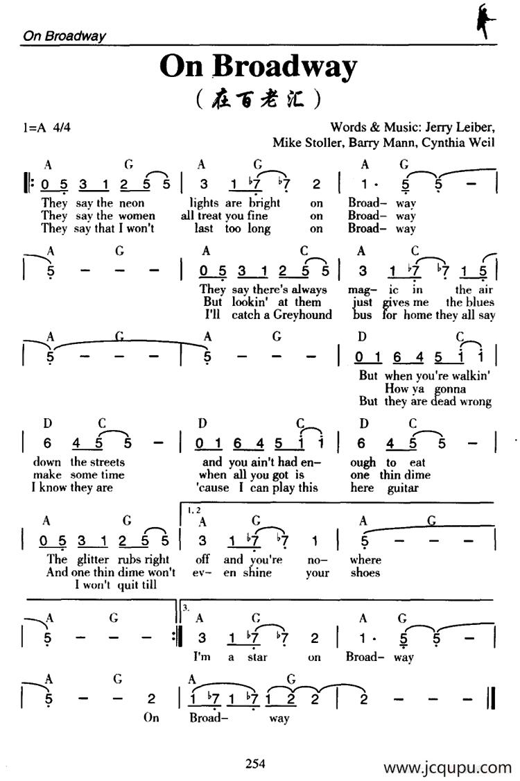 On Broadway（在百老汇）简谱