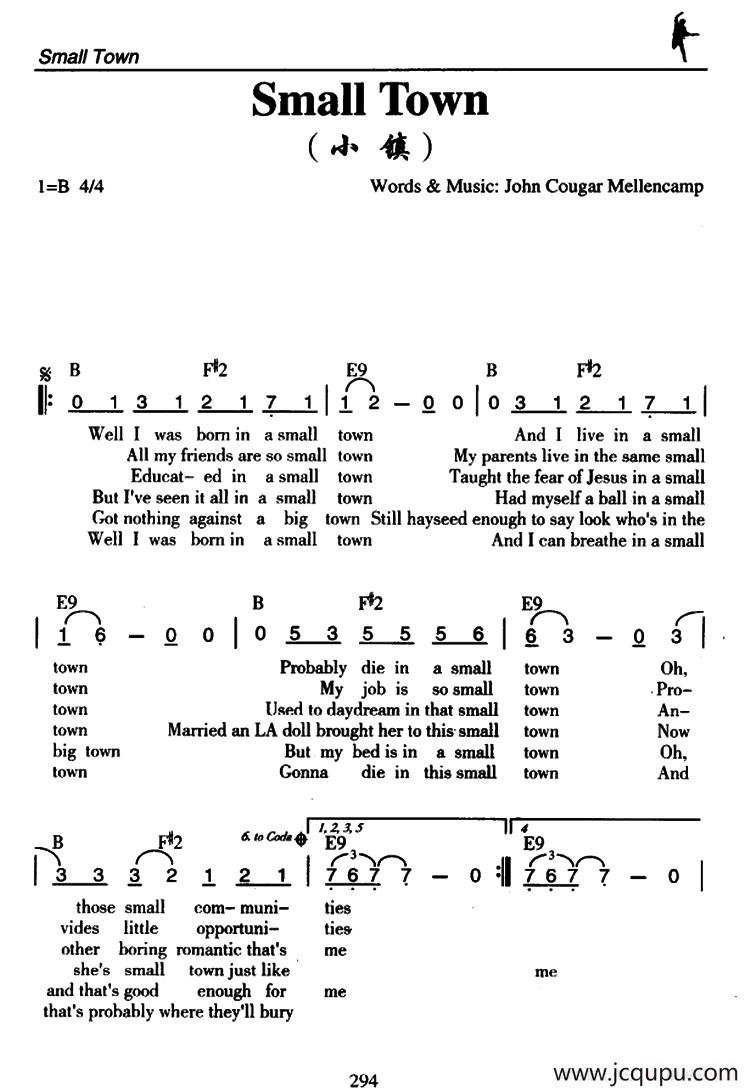 Small Town（小镇）简谱
