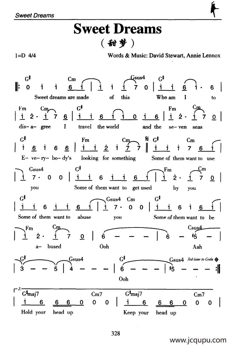 Sweet Dreams（甜梦）简谱