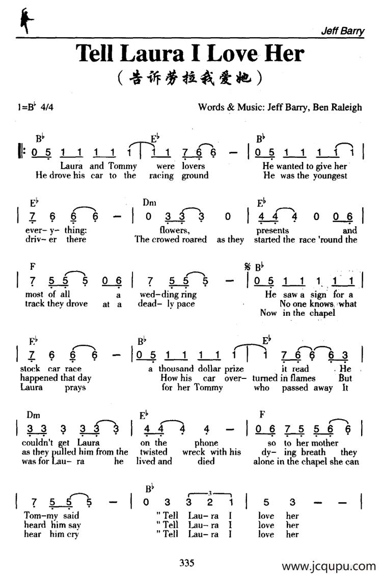 Tell Laura I Love Her（告诉劳拉我爱她）简谱