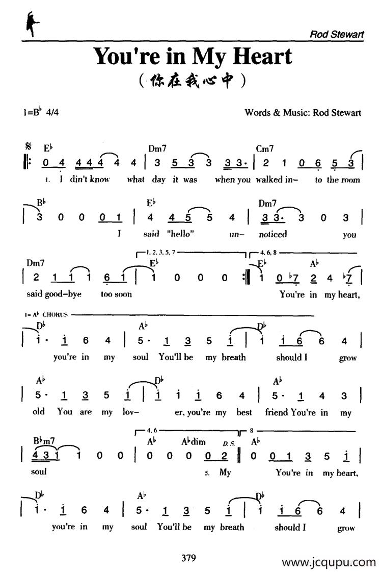 You're in My Heart（你在我心中）简谱