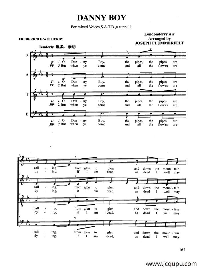 DANNY BOY（合唱 正谱）简谱