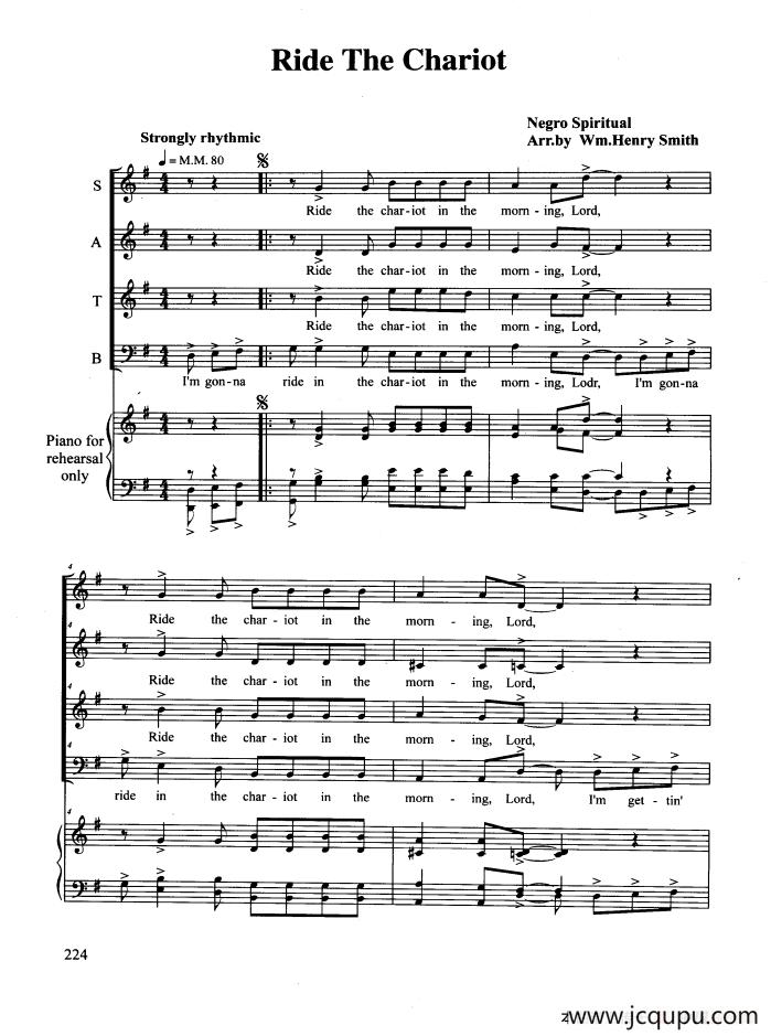 Ride The Chariot（合唱 正谱）简谱