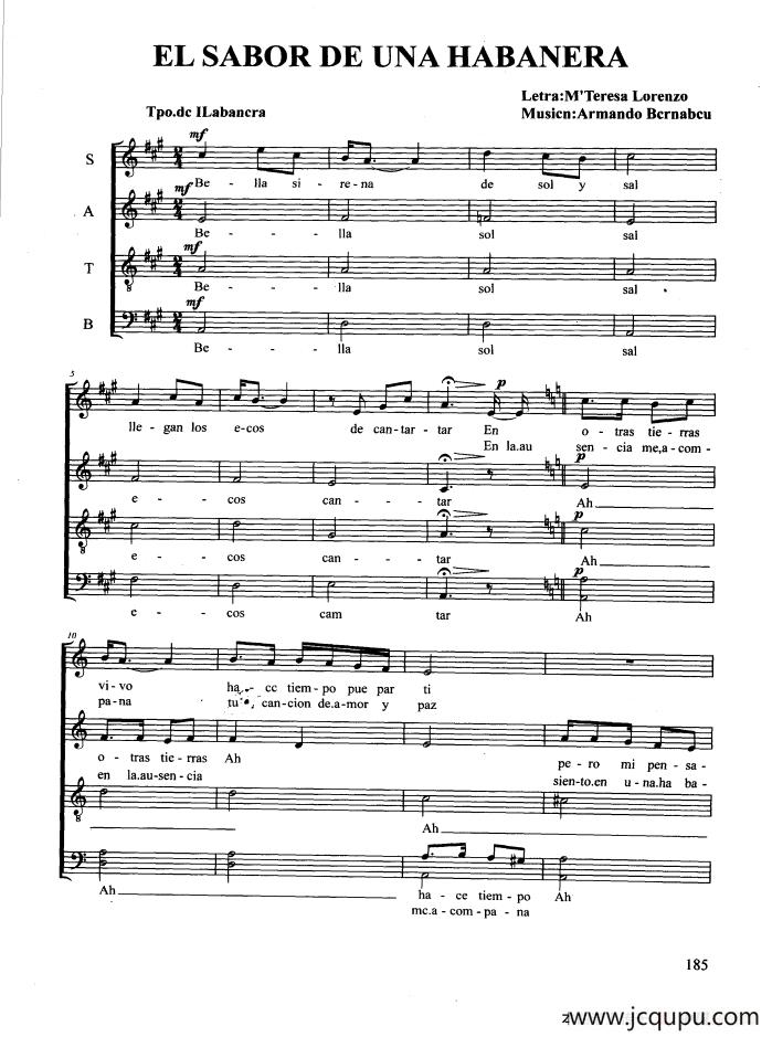 EL SABOR DE UNA HABANERA简谱