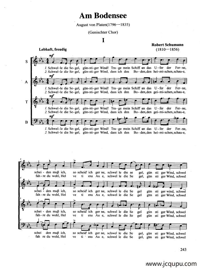 Am Bodensee（合唱 正谱）简谱