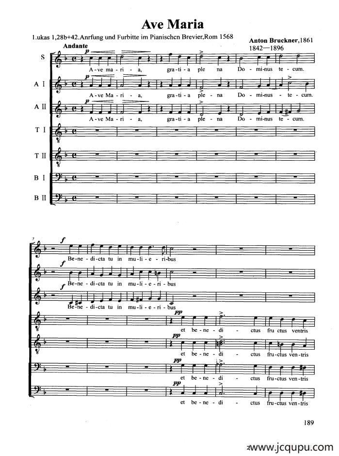 Ave Maria（合唱 正谱）简谱