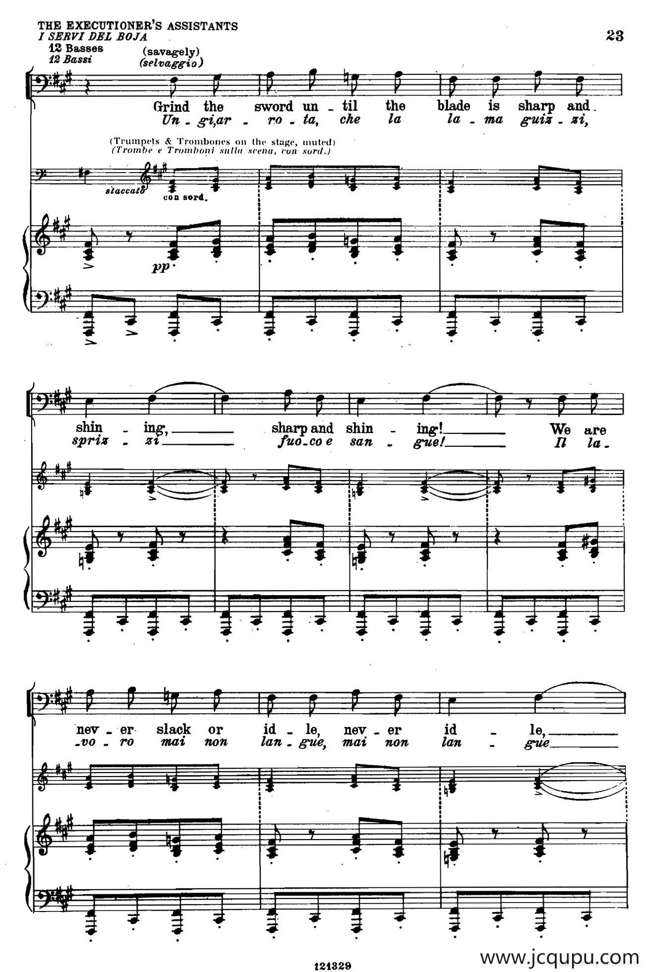 《图兰朵公主》三幕五场歌剧（英意双语）全谱（钢琴伴奏谱 P28——48）简谱