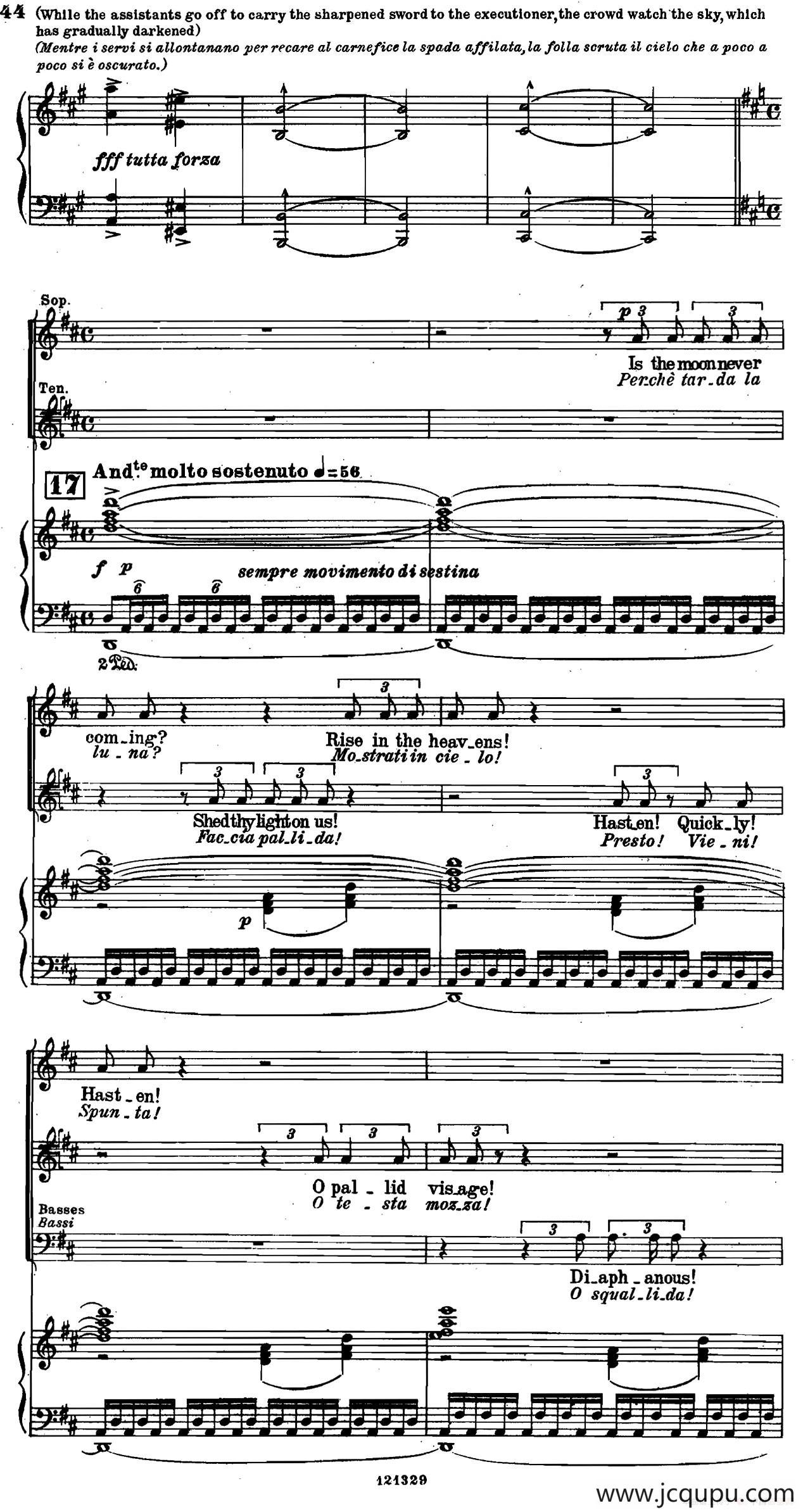 《图兰朵公主》三幕五场歌剧（英意双语）全谱（钢琴伴奏谱 P49——62）简谱