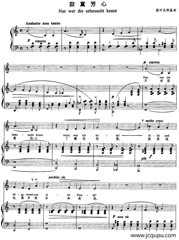 寂寞芳心（正谱）简谱