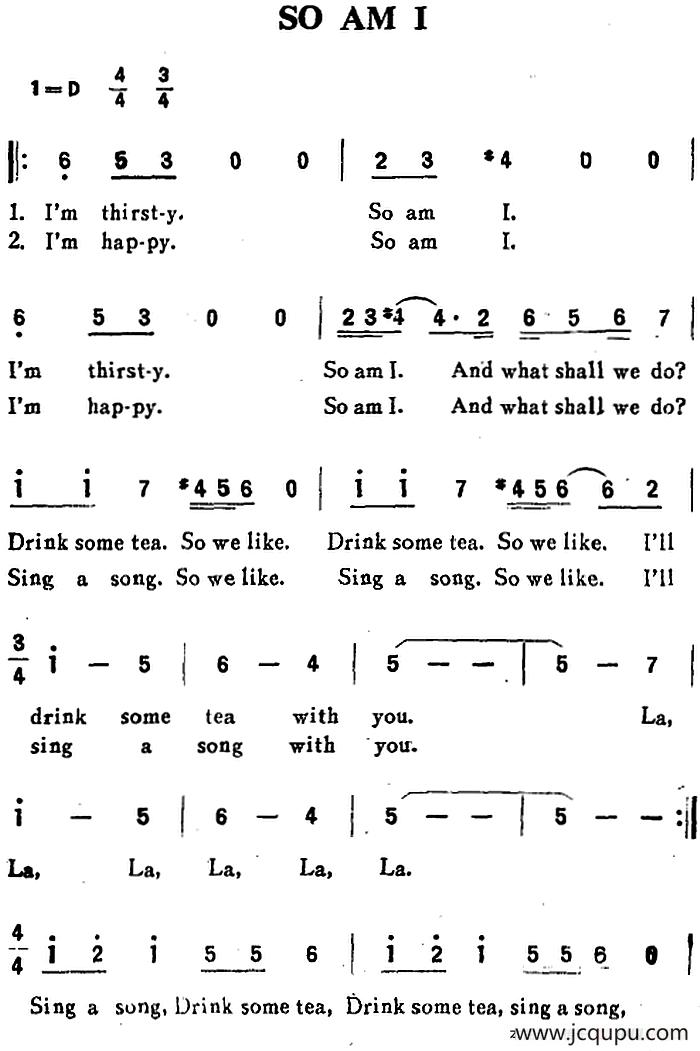 SO AM I（我也是……）简谱