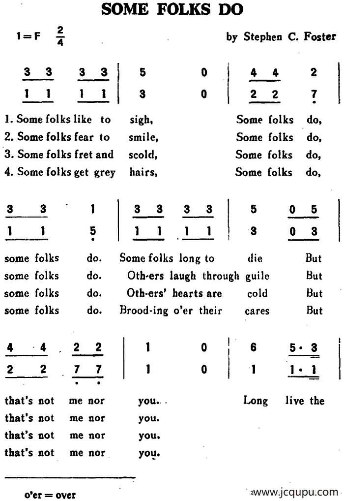 [美]SOME FOLKS DO（人们的爱好）简谱