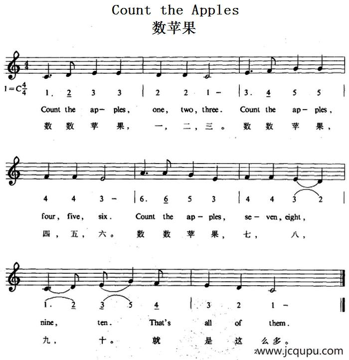 Count the Apples（数苹果）简谱
