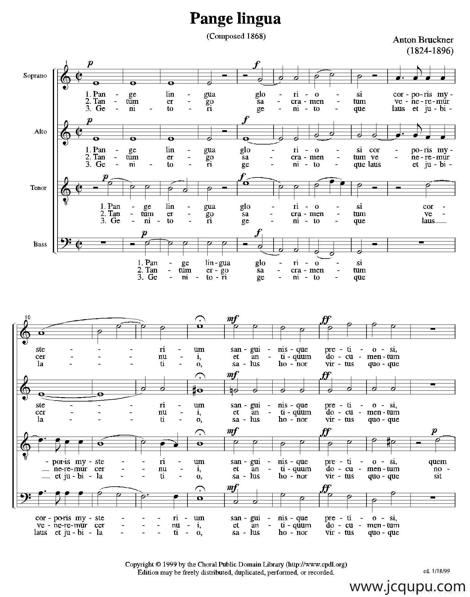 Pange lingua（混声合唱）简谱