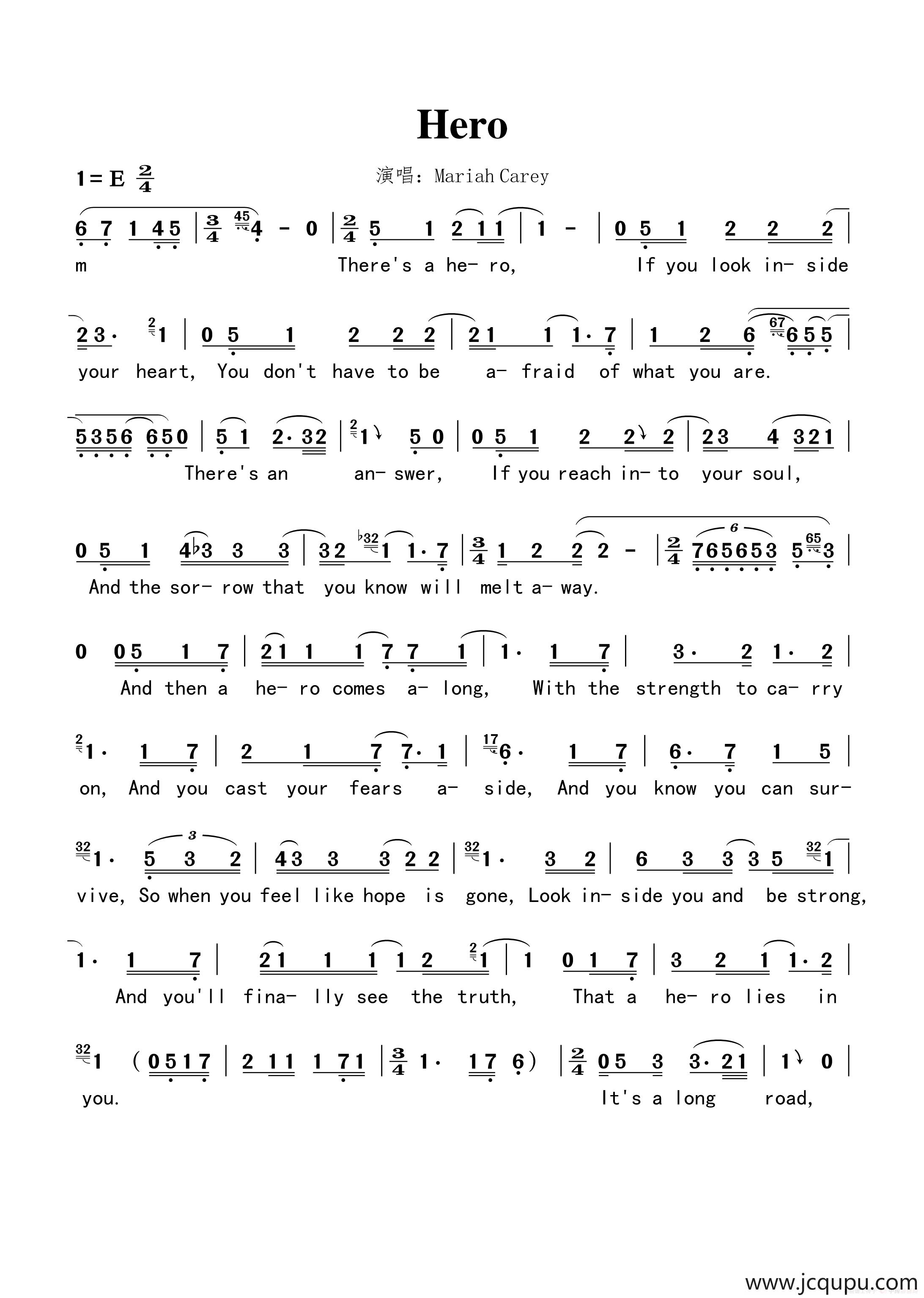 Hero简谱