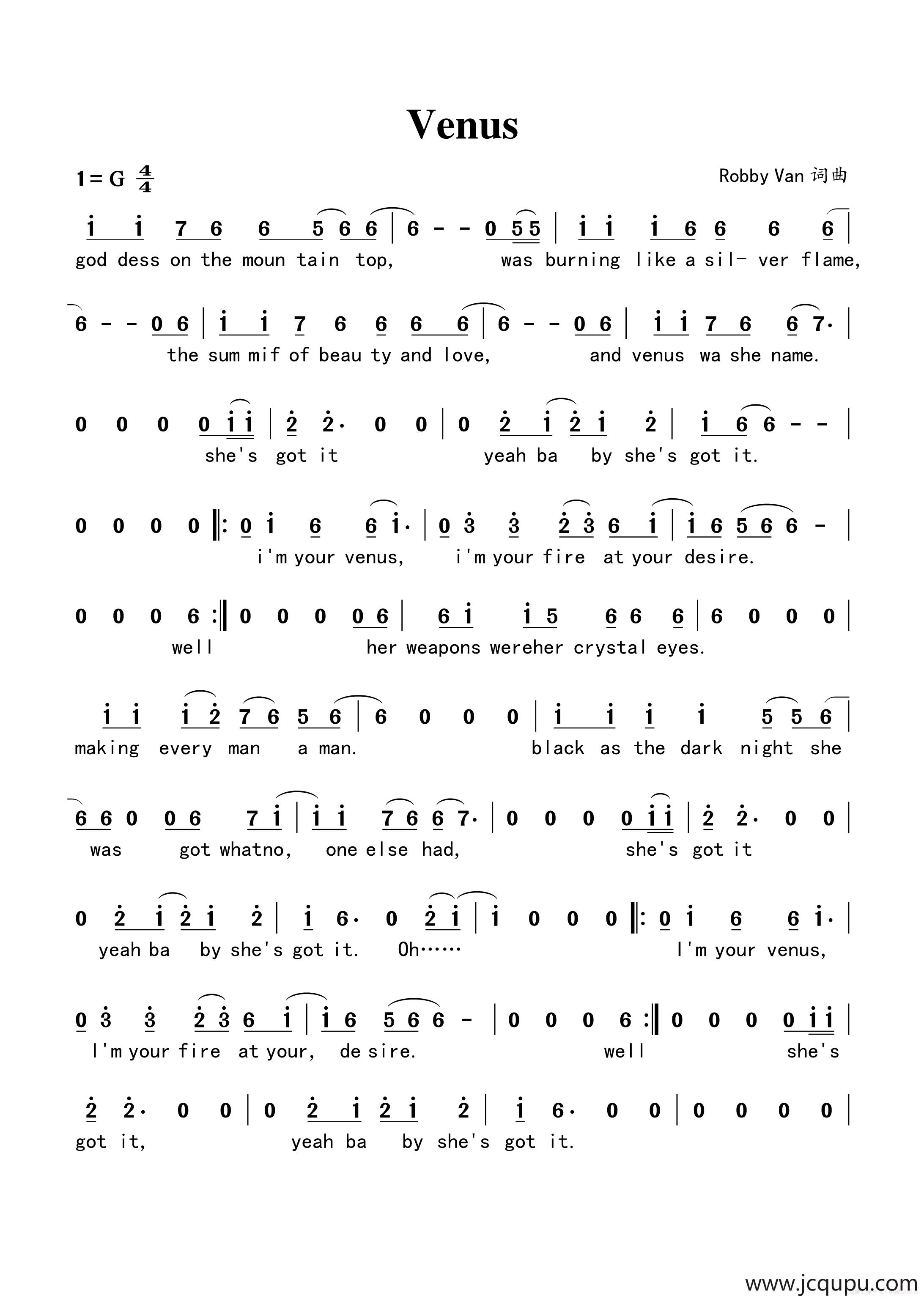Venus简谱