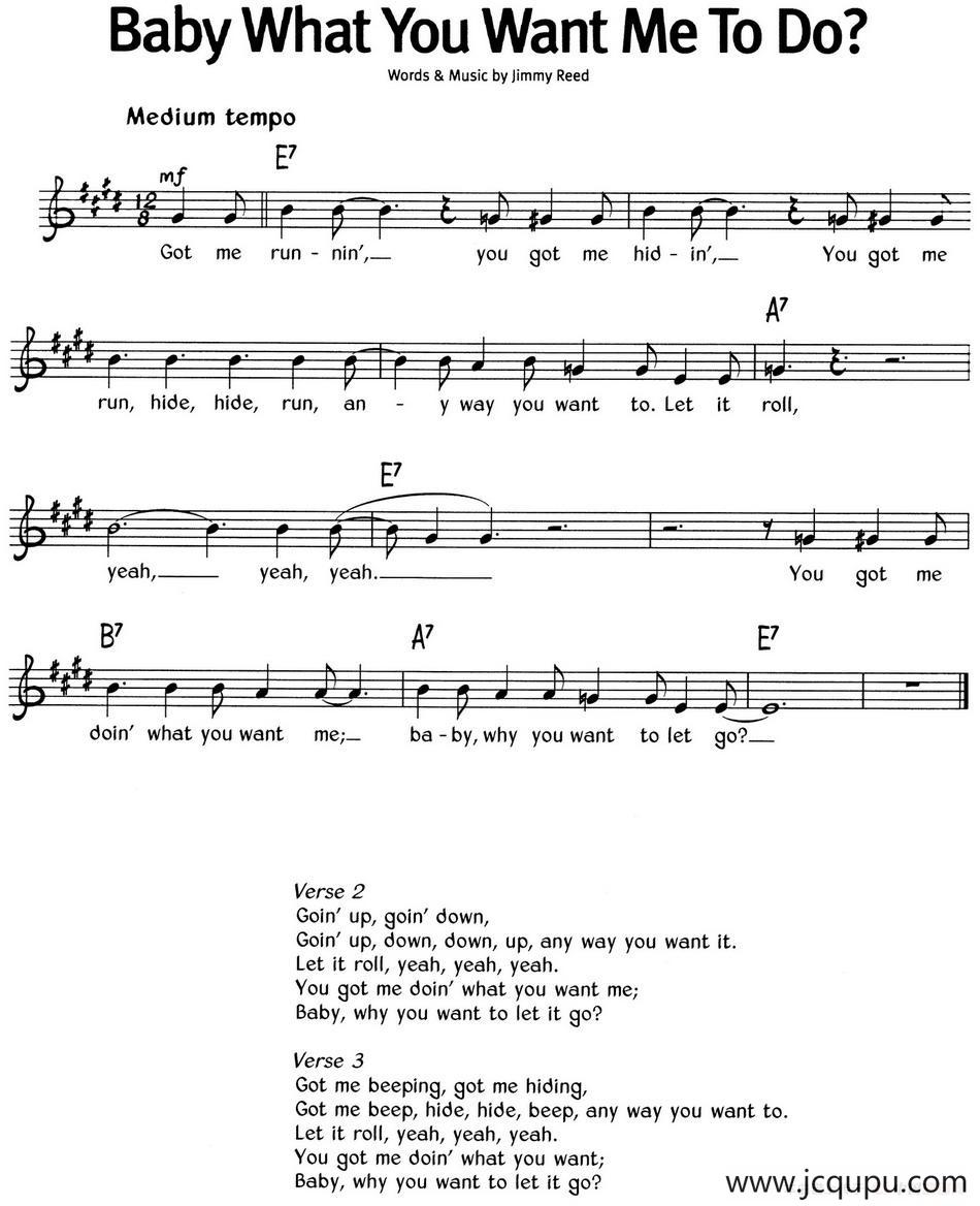 蓝调音乐：Baby What You Want Me To Do简谱