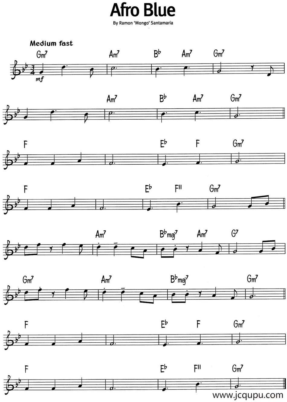 蓝调音乐：Afro Blue简谱