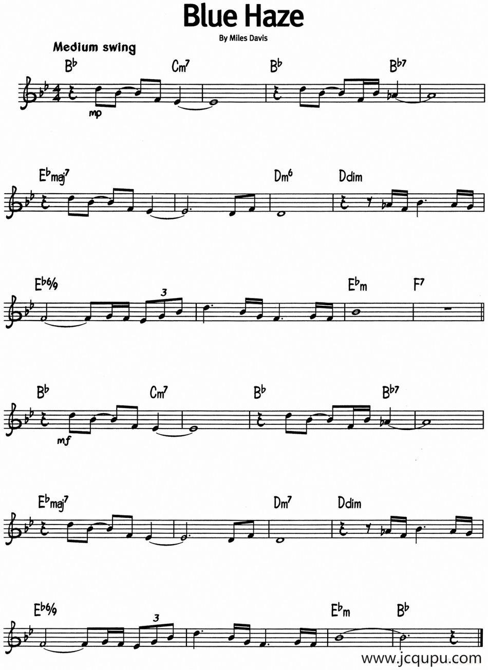 蓝调音乐：Blue Haze简谱