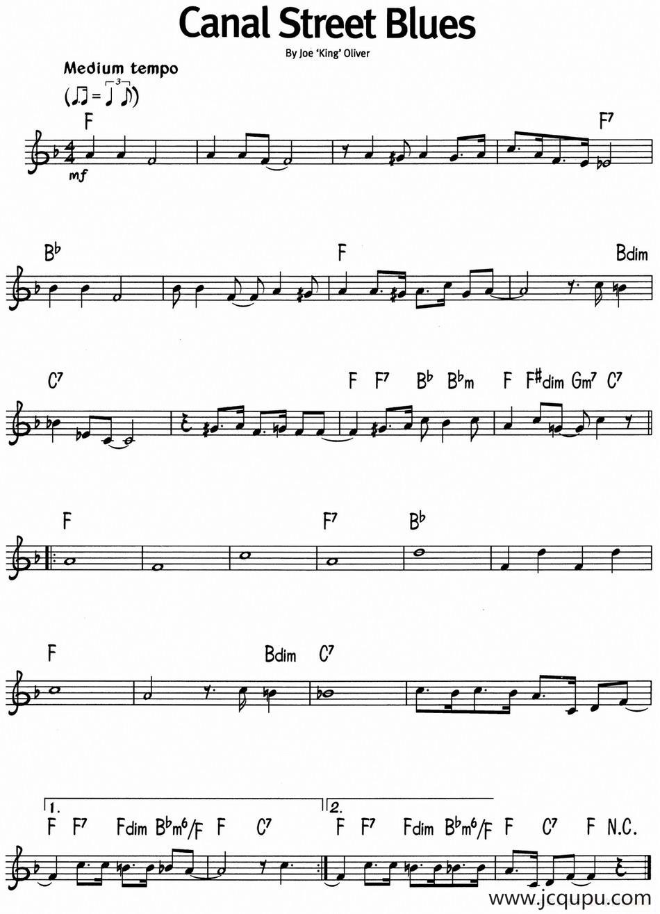 蓝调音乐：Canal Street Blues简谱