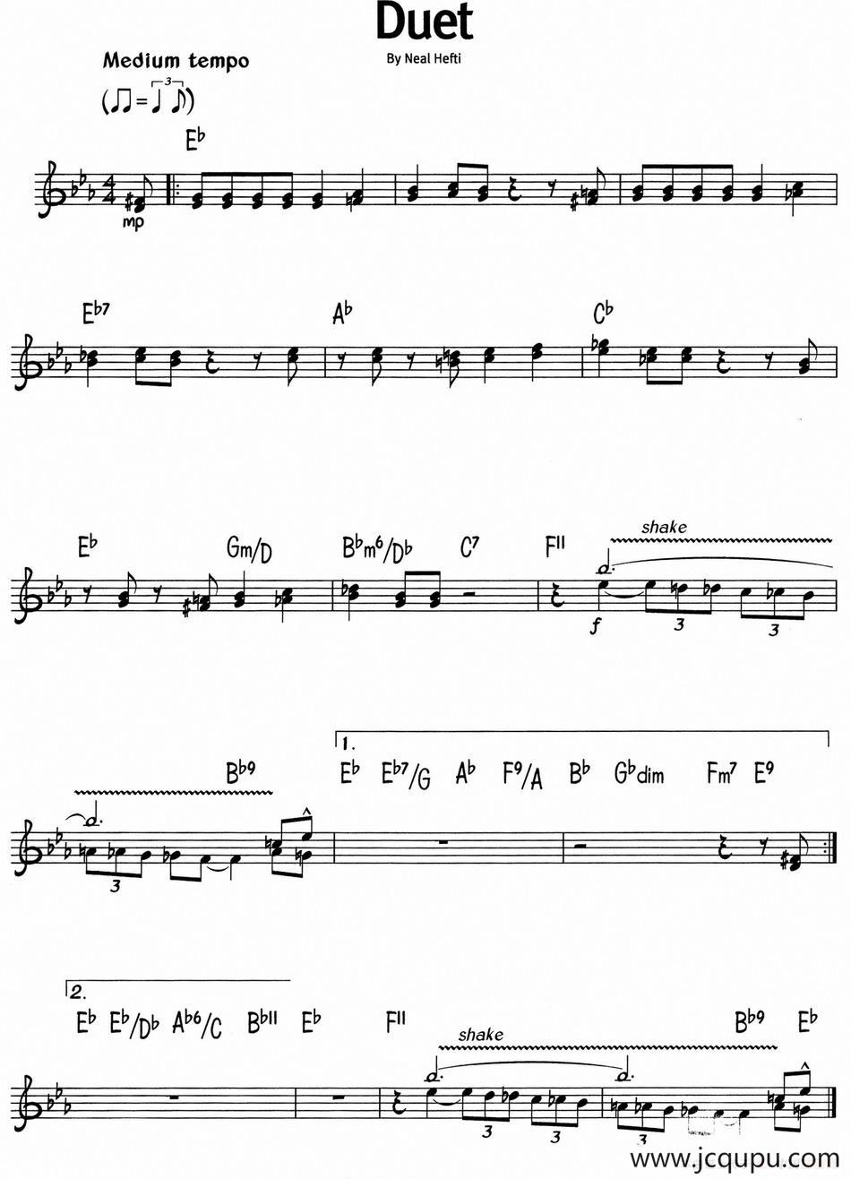 蓝调音乐：Duet简谱