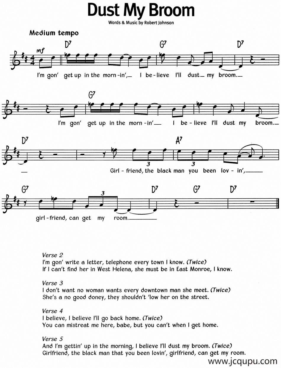 蓝调音乐：Dust My Broom简谱