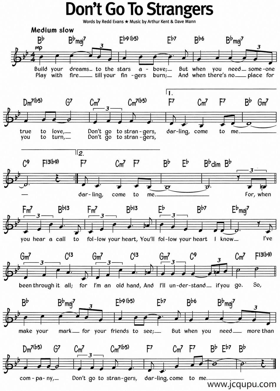 蓝调音乐：Don't Go To Strangers简谱