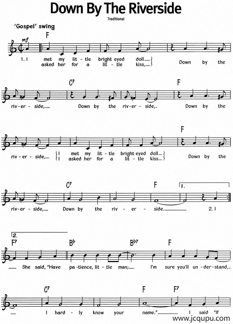 蓝调音乐：Down By The Riverside简谱