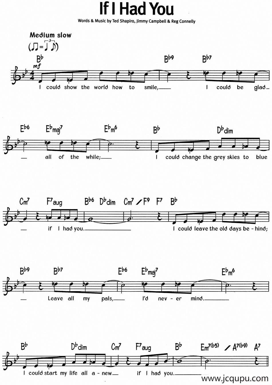 蓝调音乐：If I Had You简谱