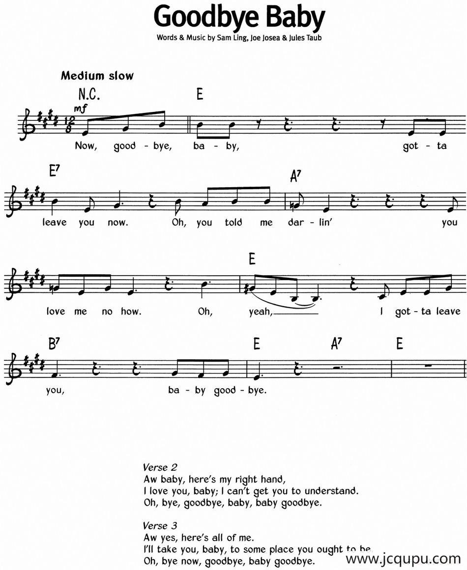 蓝调音乐：Goodbye Baby简谱