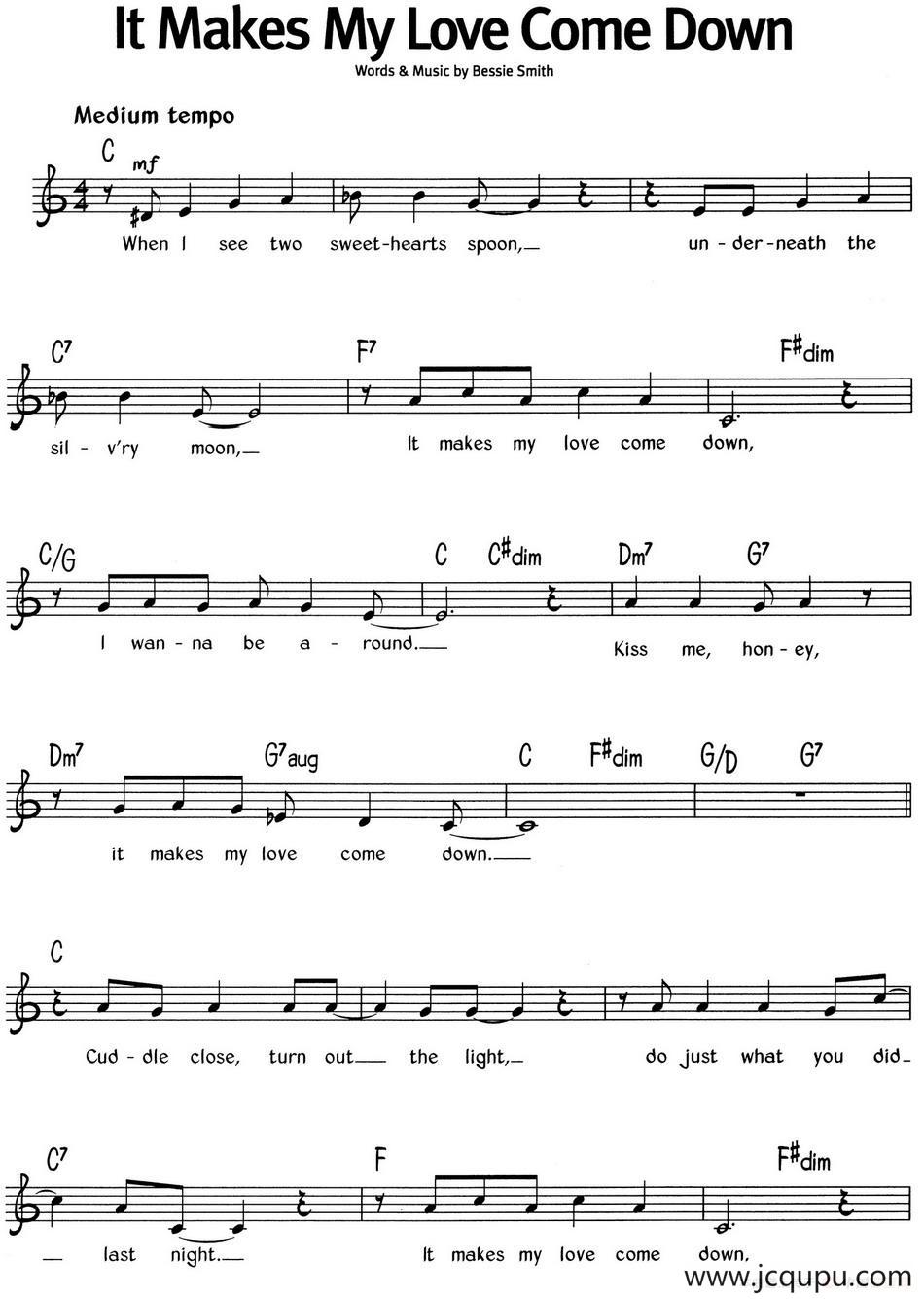 蓝调音乐：It Makes My Love Come Down简谱