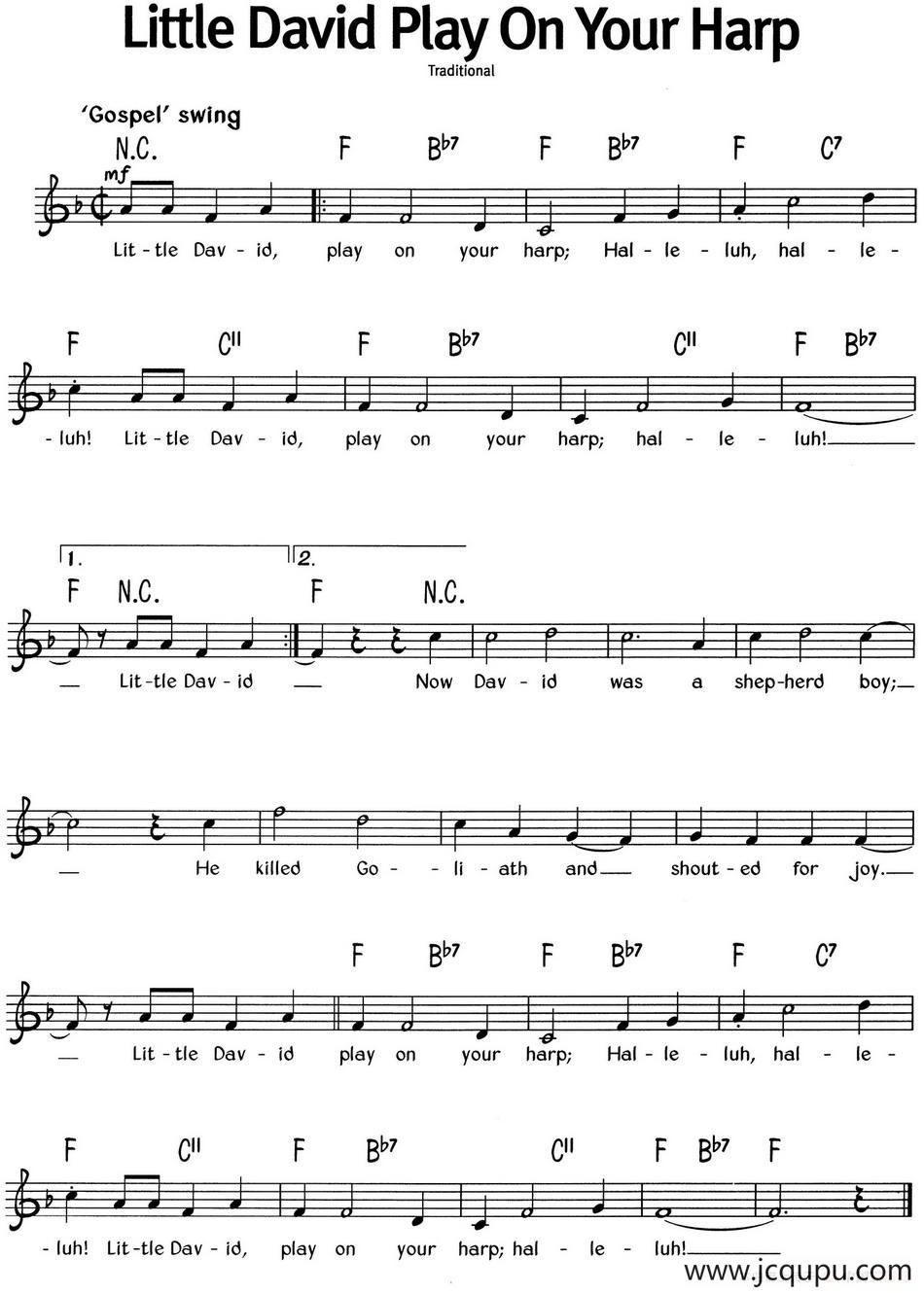 蓝调音乐：Little David Play On Your Harp简谱