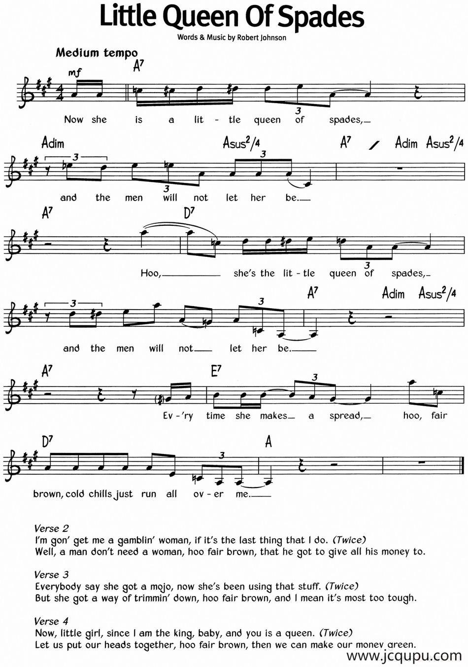 蓝调音乐：Little Queen Of Spades简谱