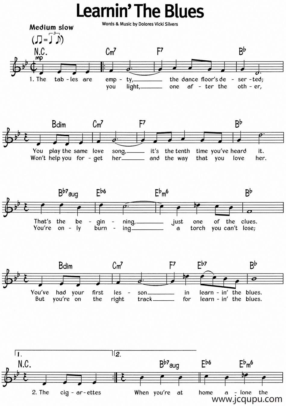 蓝调音乐：Learnin' The Blues简谱