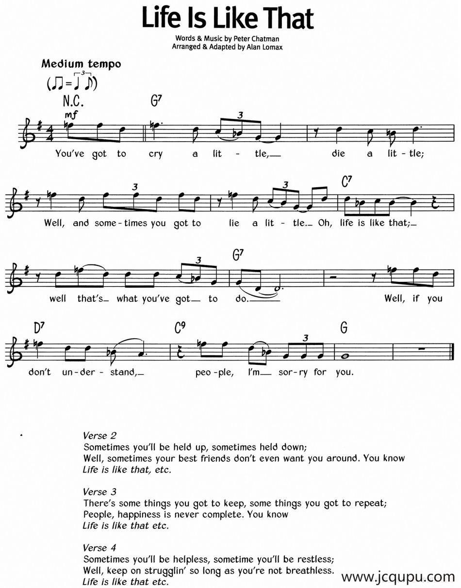 蓝调音乐：Life Is Like That简谱