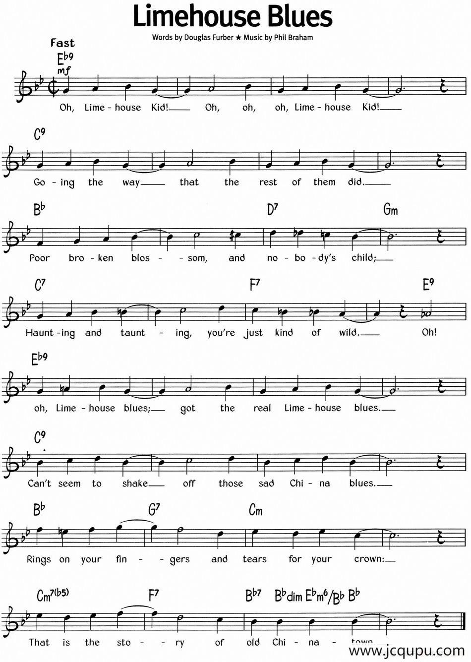 蓝调音乐：Limehouse Blues简谱