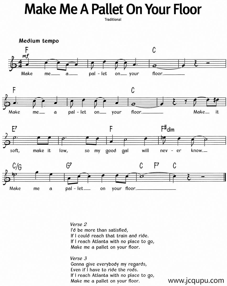 蓝调音乐：Make Me A Pallet On Your Floor简谱