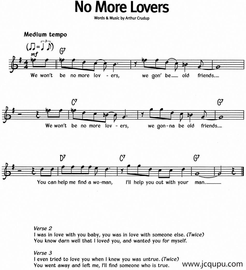 蓝调音乐：No More Lovers简谱