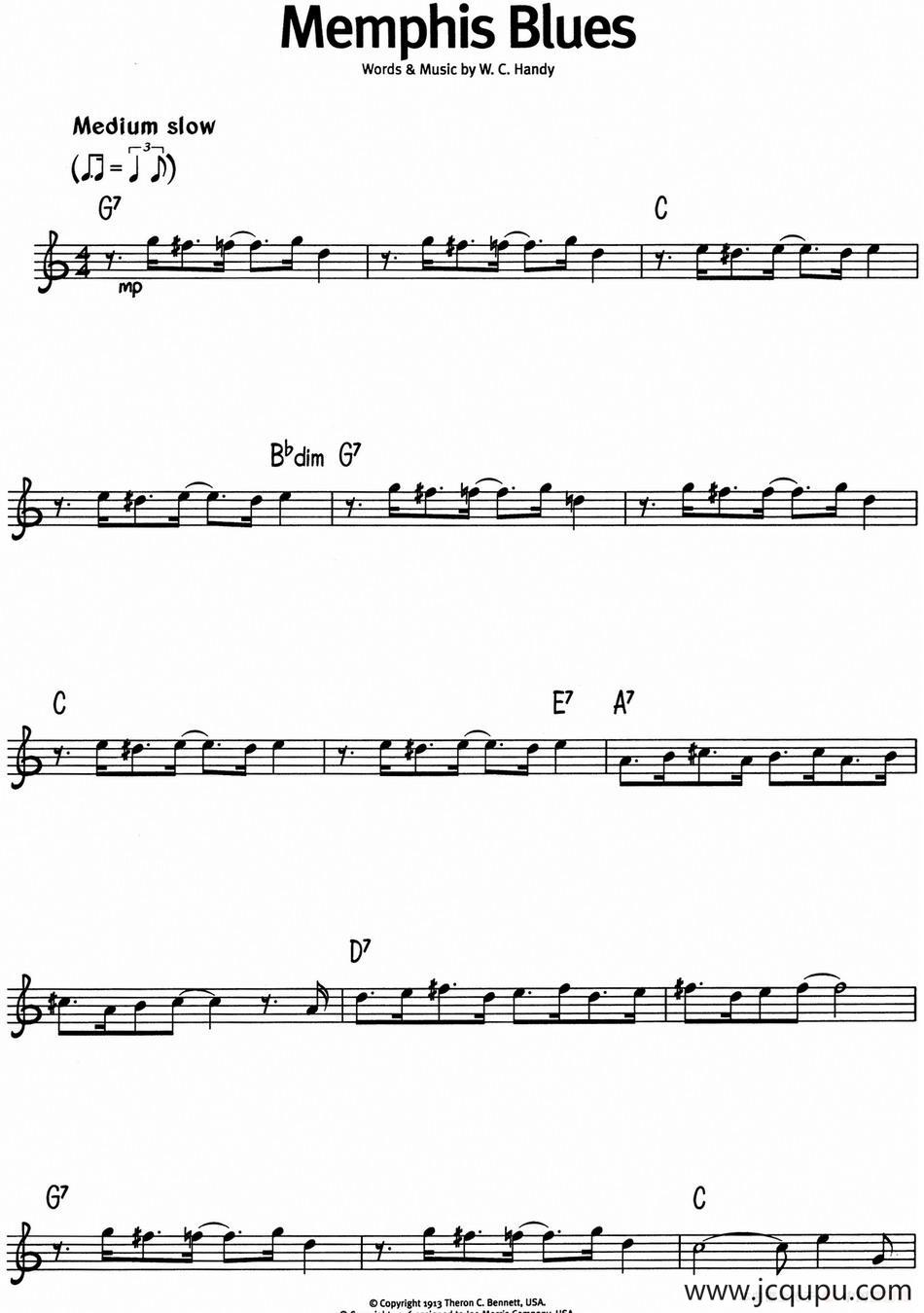 蓝调音乐：Memphis Blues简谱