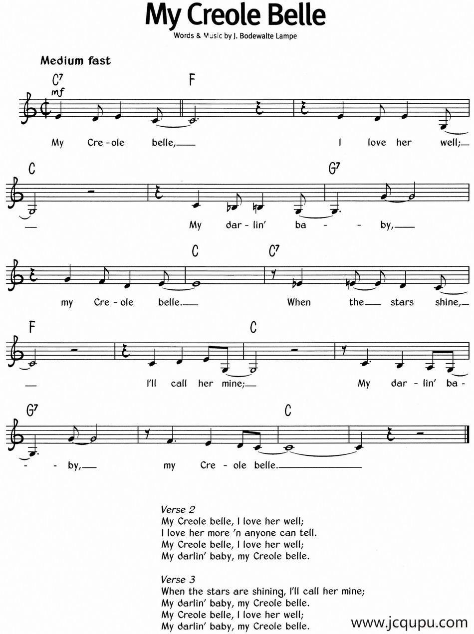 蓝调音乐：My Creole Belle简谱